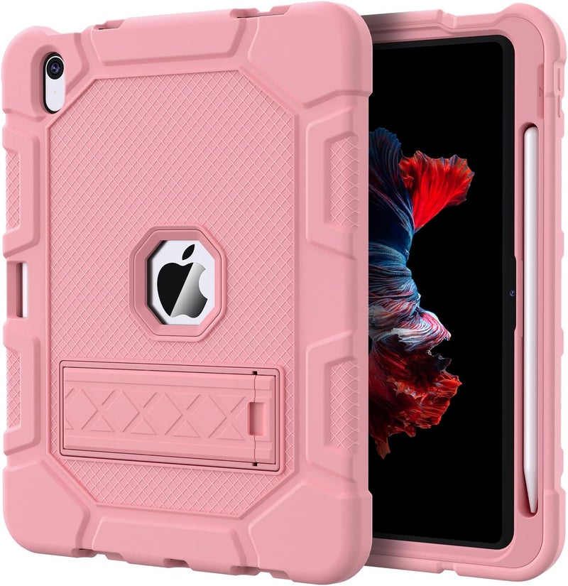 Azzsy Case for iPad (A16) 11th Generation 11 Inch 2025 / iPad 10th Generation 10.9 Inch 2022, [Built-in Pencil Holder] Heavy Duty Shockproof Rugged Protective Case, Rose Gold2 - Image 1